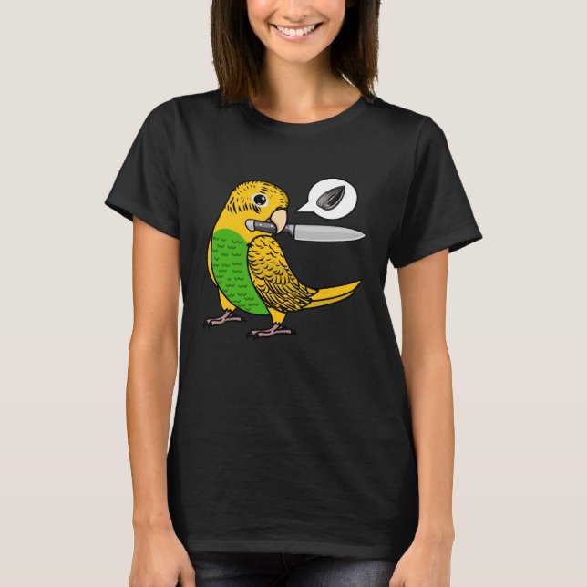 Camiseta Knife Parrot Quer Seeds I Yellow Budget Budgeriga (Frente)