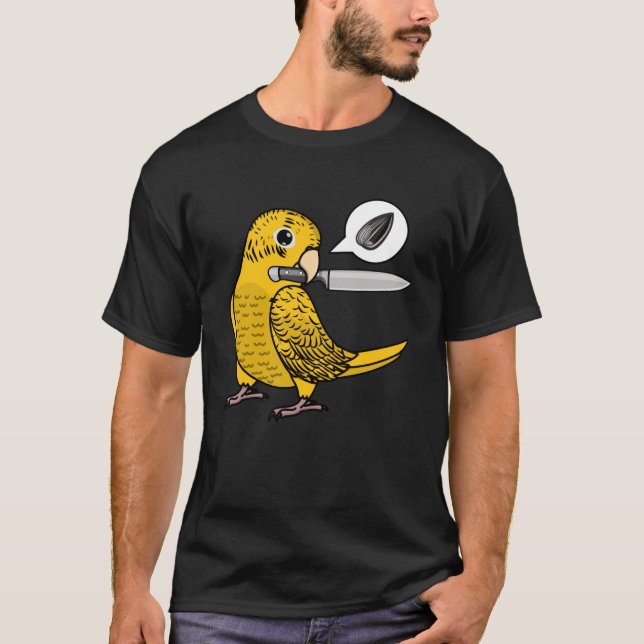 Camiseta Knife Parrot Quer Seeds I Yellow Lutino Budget Bu (Frente)