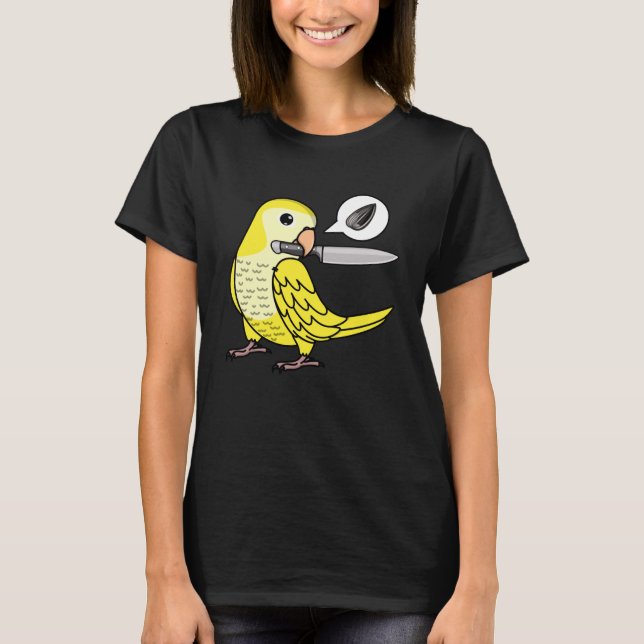 Camiseta Knife Parrot Quer Seeds I Yellow Lutino Monk Para (Frente)
