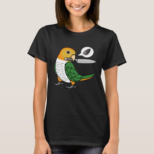 Camiseta Knife Parrot Quer Sementes I Caique Branca (Frente)