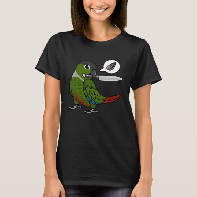 Camiseta Knife Parrot Quer Sementes I Green Cheek Conure (Frente)