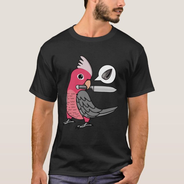 Camiseta Knife Parrot Quer Sementes I. Rosa, Criei Galah Co (Frente)