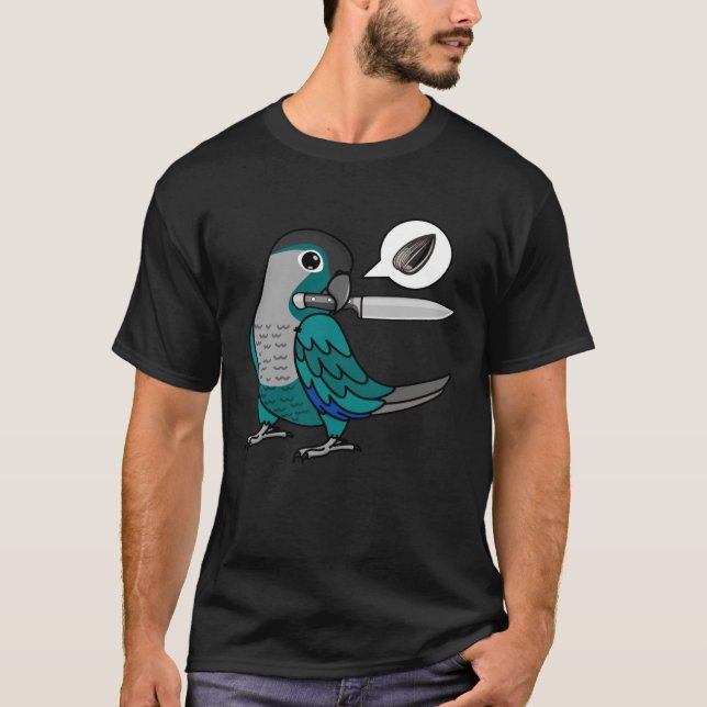 Camiseta Knife Parrot Quer Sementes I Turquoise Green Cheek (Frente)