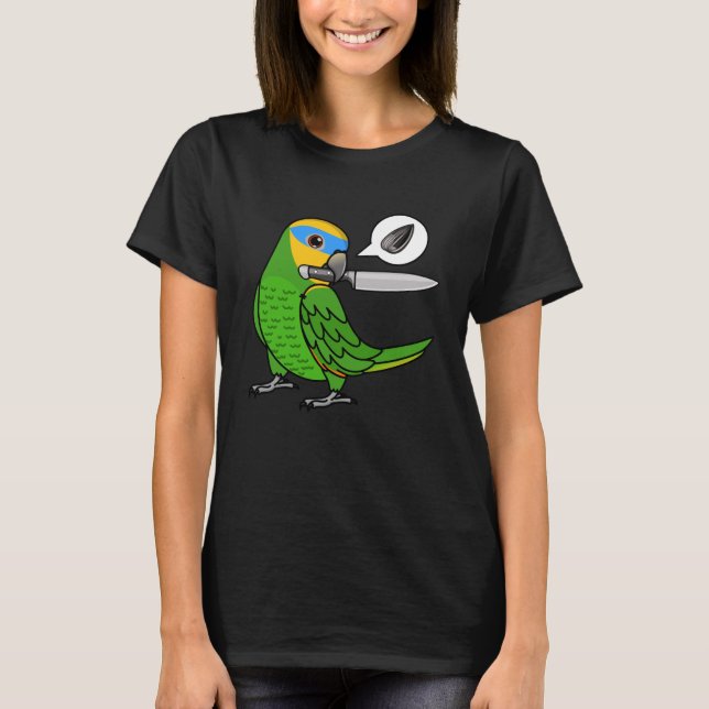 Camiseta Knife Parrot Quer Sementes Na Amazônia Laranja (Frente)