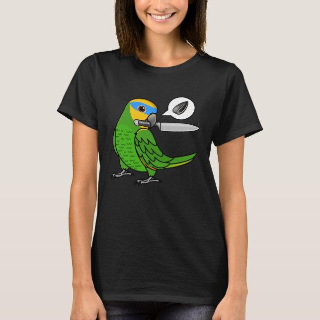 Camiseta Knife Parrot Quer Sementes Na Amazônia Laranja (Frente)