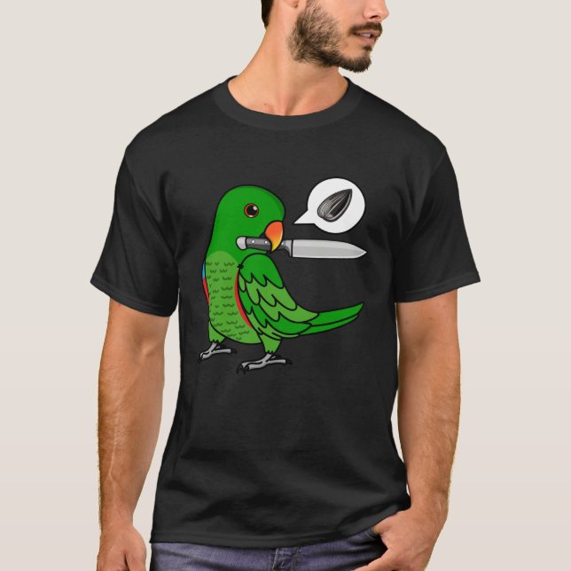 Camiseta Knife Parrot Wants Seeds I Male Eclectus (Frente)