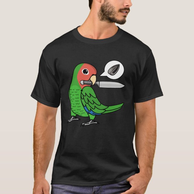 Camiseta Knife Parrot Wants Seeds I Rosy faced Green Lovebi (Frente)