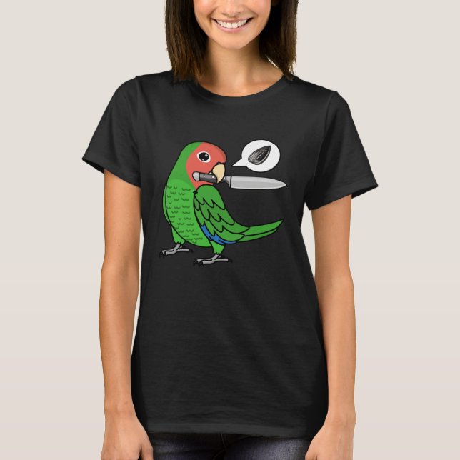 Camiseta Knife Parrot Wants Seeds I Rosy faced Green Lovebi (Frente)