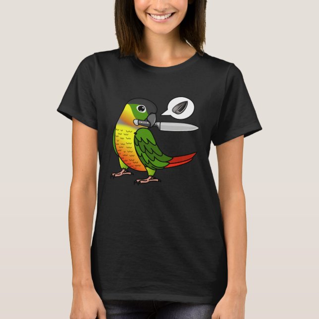 Camiseta Knife Parrot Wants Seeds I Yellow sided Green Chee (Frente)