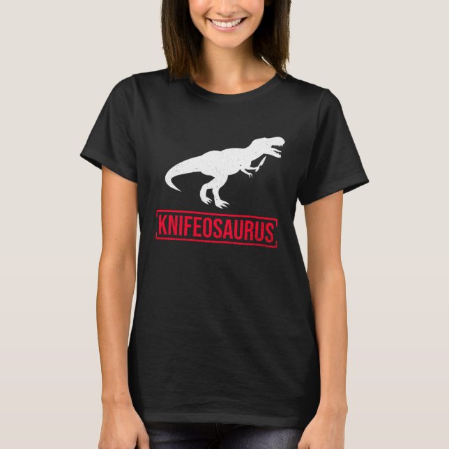 Camiseta Knifosaurus Knifeaholic Knife Collector Knife Coll (Frente)