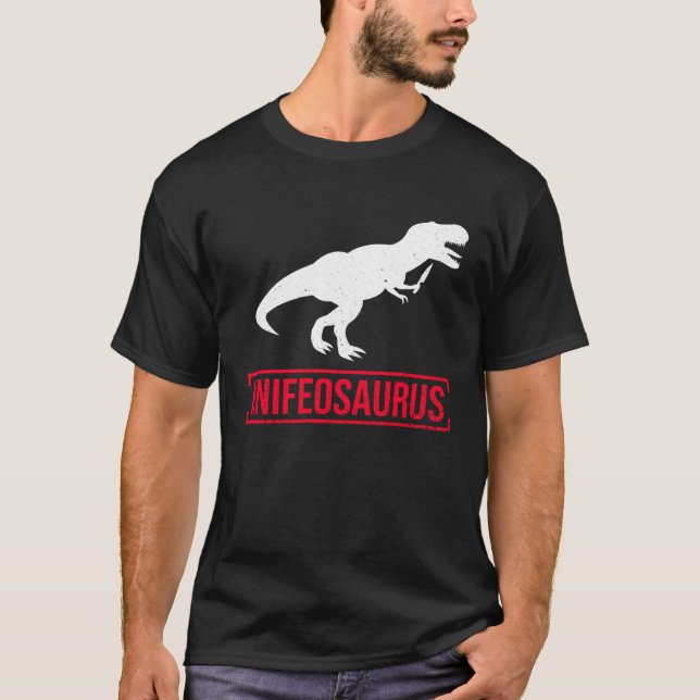 Camiseta Knifosaurus Knifeaholic Knife Collector Knife Coll (Frente)