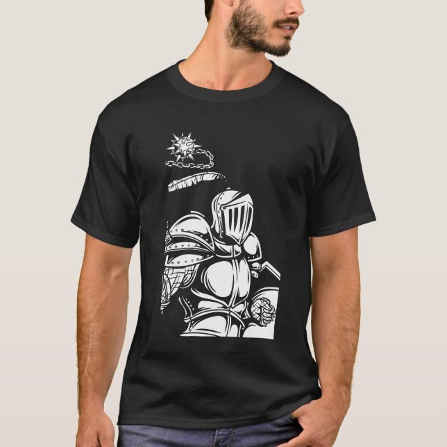 Camiseta Knight Flail Modern Black Art Trendy (Frente)