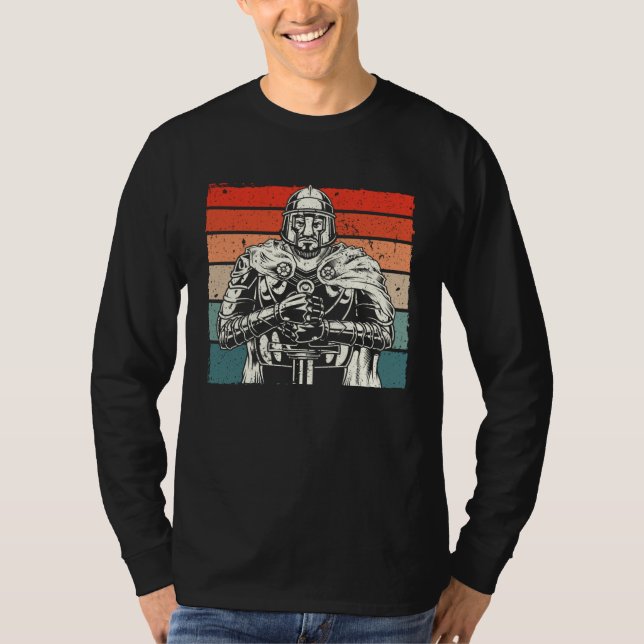 Camiseta Knight  Medieval Soldier Knighthood Warrior  3 (Frente)