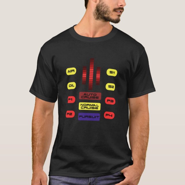 Camiseta Knight Rider KITT Car Dashboard Gráfico Clássico (Frente)