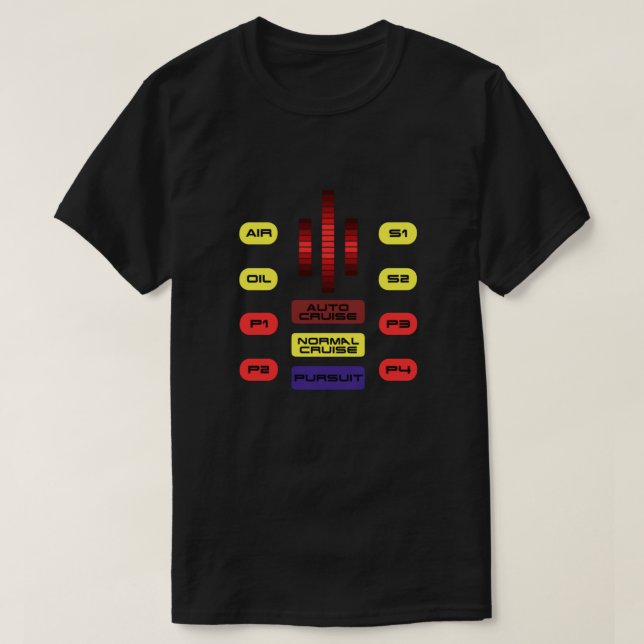 Camiseta Knight Rider KITT Car Dashboard Gráfico Clássico (Frente do Design)