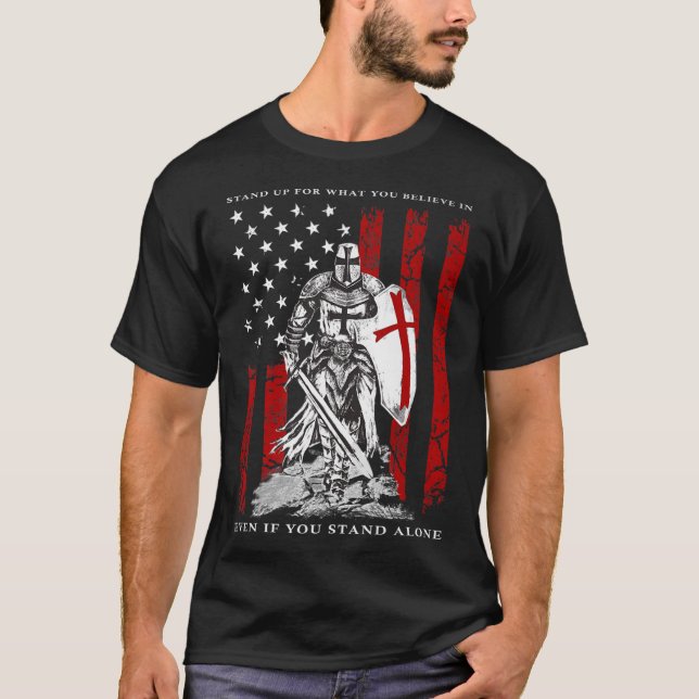 Camiseta Knight Templar American Flag (Frente)