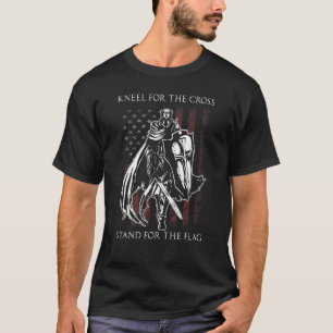 Camiseta Knight Templar American Flag Crusader Warrior Ren