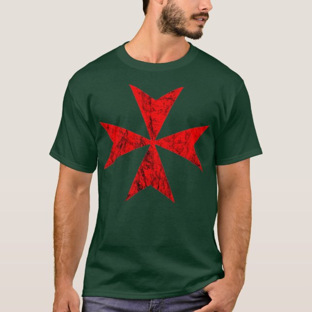 Camiseta Knights Hospitaller Maltês Cross Crusader (Frente)