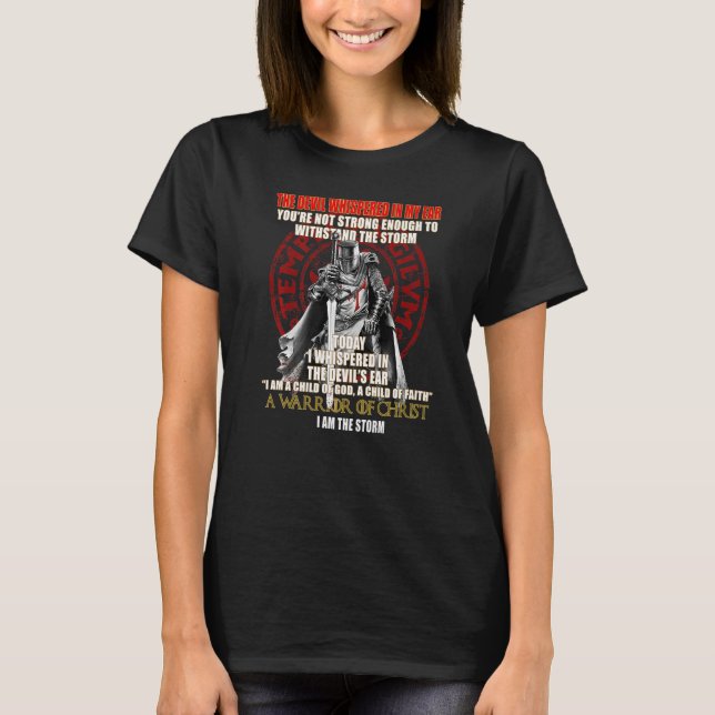 Camiseta Knights Templar  Cross Christian Soldiers   2 (Frente)