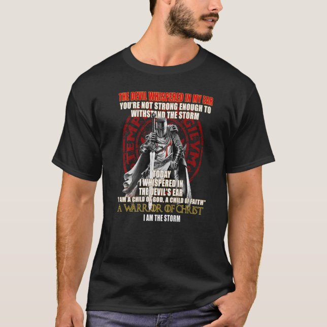 Camiseta Knights Templar  Cross Christian Soldiers   2 (Frente)