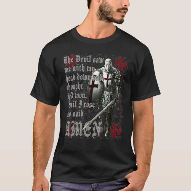 Camiseta Knights Templar Faith In Jesus Christ Christian Fa (Frente)