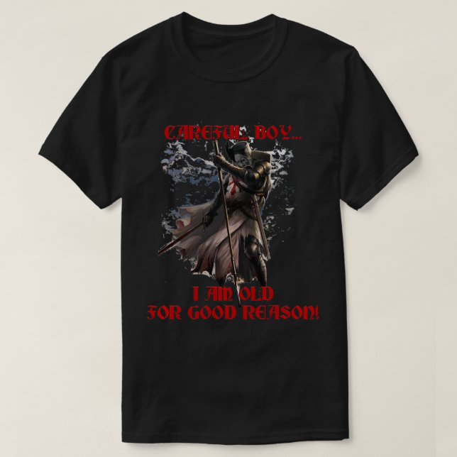 Camiseta Knights Templar Ring Sword Helmet Shield Old For A (Frente do Design)