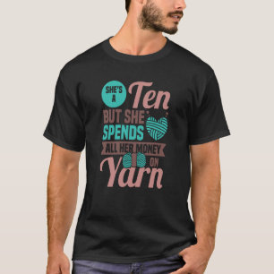 Camiseta Knit artesanal tricotando crochet dizendo