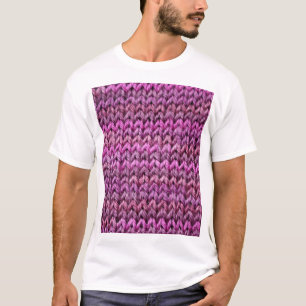 Camiseta Knit Harmony: Textura de distribuição roxa