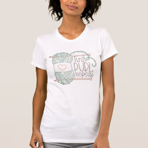 Camiseta Knit Purl Repetit Knitting T-Shirt Ilustrado