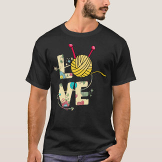 Camiseta Knitter Design Knitter Crochet Love Knit e Croc