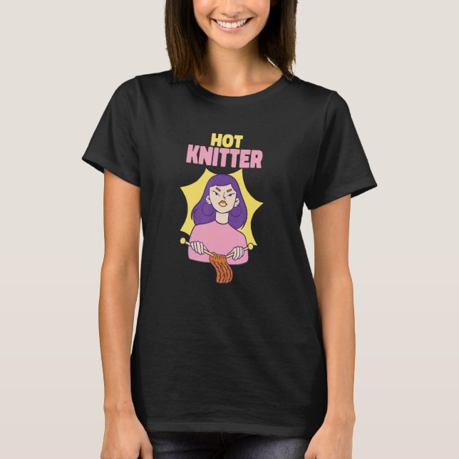 Camiseta Knitter quente (Frente)
