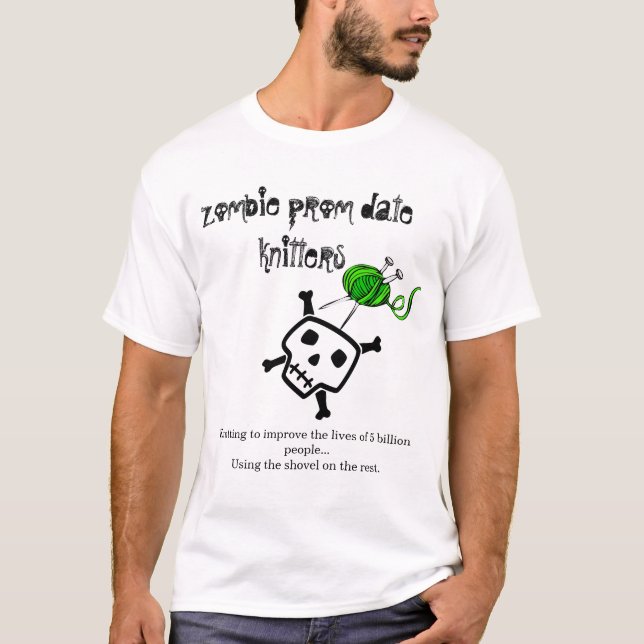 Camiseta Knitters-Caridade T da data do baile de formatura (Frente)