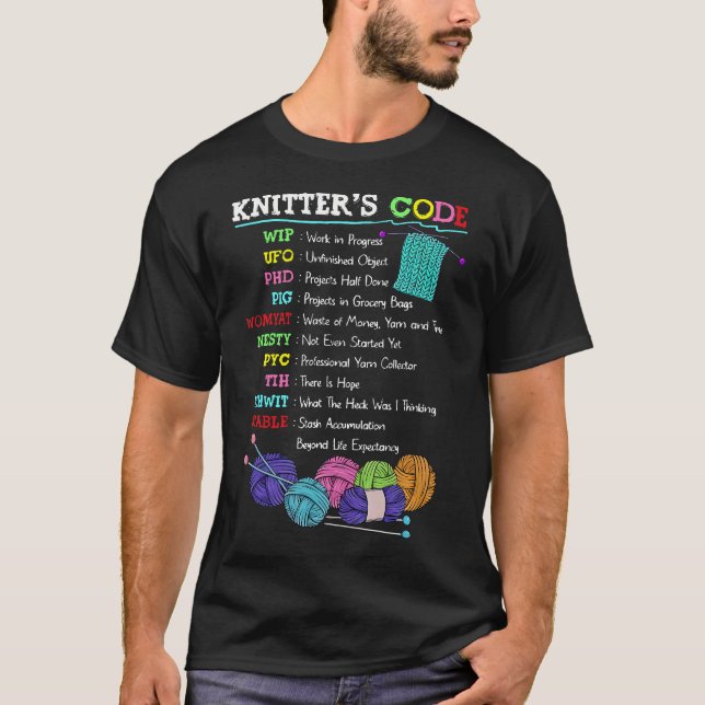 Camiseta Knitter'S Code Knitting Crocheting Sewer Sewing Ya (Frente)