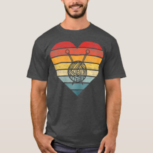Camiseta Knitting Crochet Lover Gifts Retro Sunset Yarn
