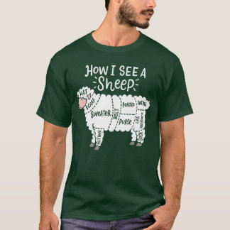 Camiseta Knitting How I See A Sheep Yarn Wool Knitter Sewin
