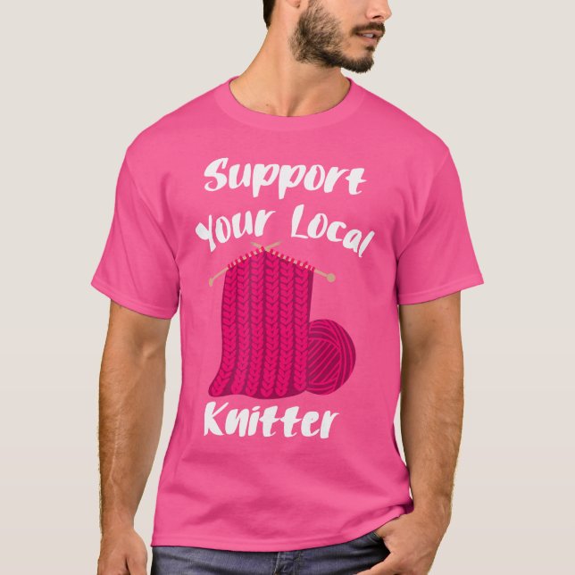 Camiseta Knitting Knit Knitter Yarn Wool Creating Knitted W (Frente)