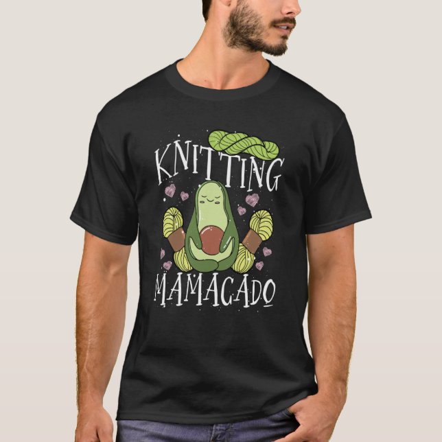 Camiseta Knitting Mamacado Avocado Mom Crochet Yarn Mothers (Frente)