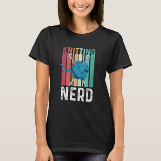 Camiseta Knitting Nerd Knitter Knitting  Retro Knit Motheru