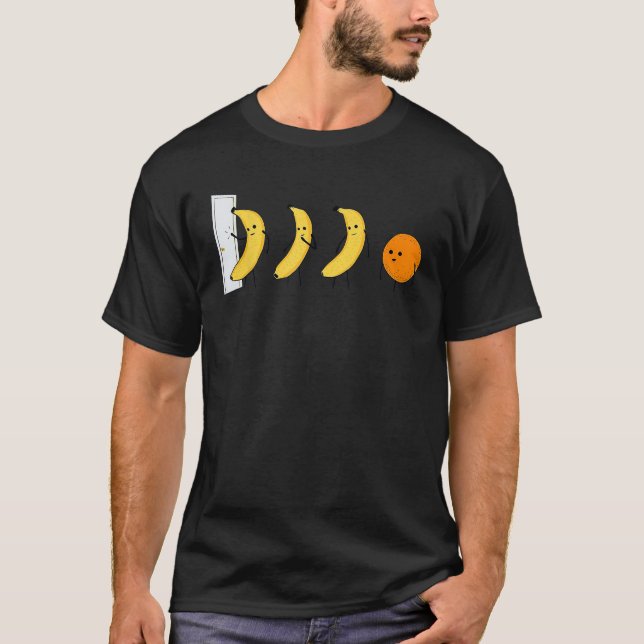 Camiseta Knock Knock Quem está aí Banana que está laranja (Frente)