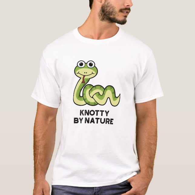 Camiseta Knotty Por Nature Engraçado Cobra Pun (Frente)