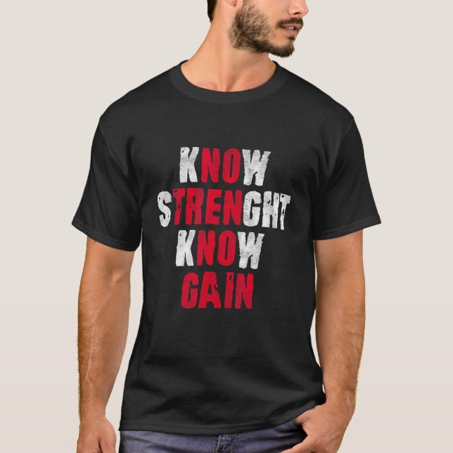 Camiseta kNOw TREN kNOw GAIN  trenbolone acetate bodybuildi (Frente)