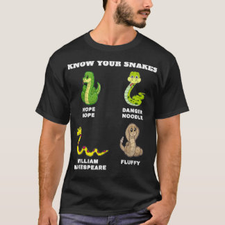 Camiseta Know Your Snakes Funny Names Danger Noodle Nope Ro