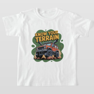 Camiseta Know Your Terrain 4x4 Off Road Truck Cartoon
