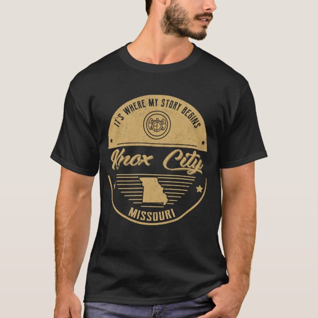 Camiseta Knox City Missouri É onde minha história começa (Frente)