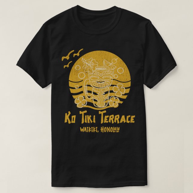 Camiseta Ko Tiki Terrace Honolulu Waikiki Bar Retro Lo (Frente do Design)