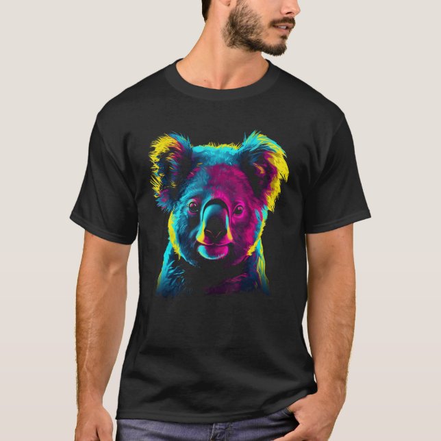 Camiseta Koala Artwork Colourful Animal Motif Koala (Frente)