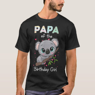 Camiseta Koala Bear Aniversário Papá Da Rapariga De Anivers