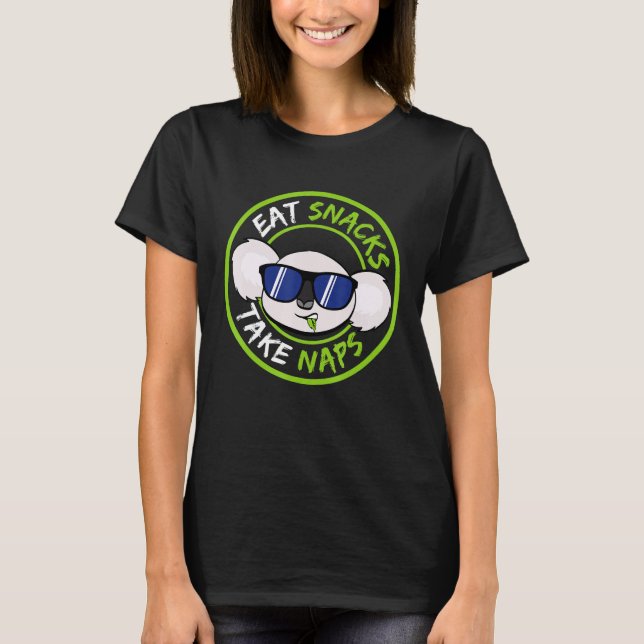 Camiseta Koala Bear Come Snacks Tome Soneca Animal (Frente)