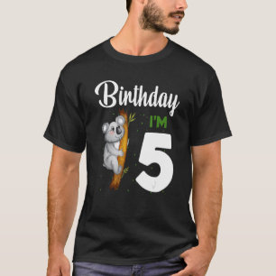 Camiseta Koala Birthday 5 Raiz De 5 Anos Kids Bo