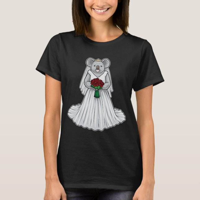 Camiseta Koala Bride Rose Wedding (Frente)